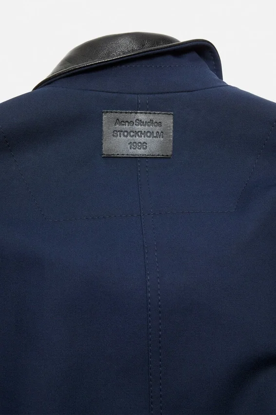 Bomber with faux leather collar
