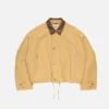 Bomber with faux leather collar