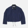 Bomber with faux leather collar
