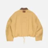 Bomber with faux leather collar