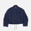 Bomber with faux leather collar