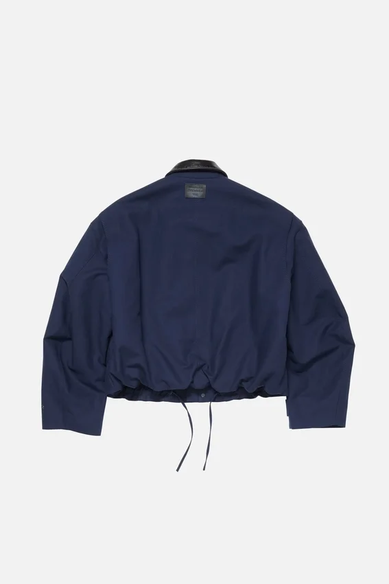 Bomber with faux leather collar
