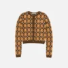 Bouclé Argyle Knit Cardigan