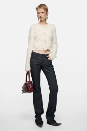 Bow wool cardigan