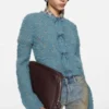 Bow wool cardigan
