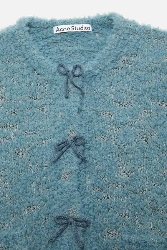 Bow wool cardigan