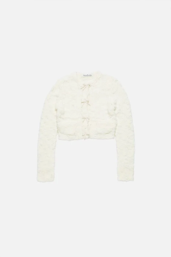 Bow wool cardigan