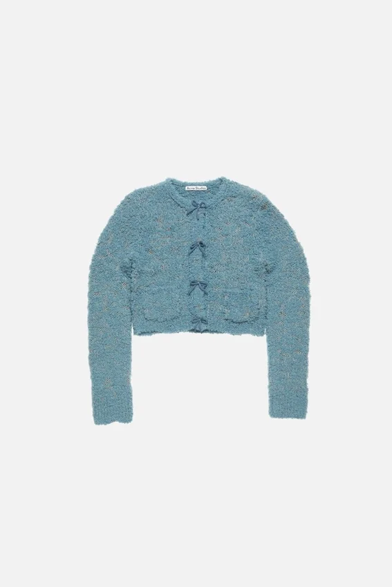 Bow wool cardigan