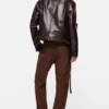Bubble leather biker jacket