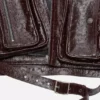 Bubble leather biker jacket