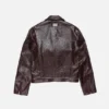 Bubble leather biker jacket