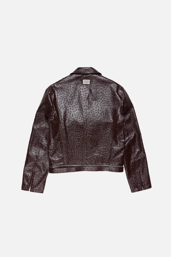 Bubble leather biker jacket