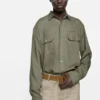 Button-up shirt with logo