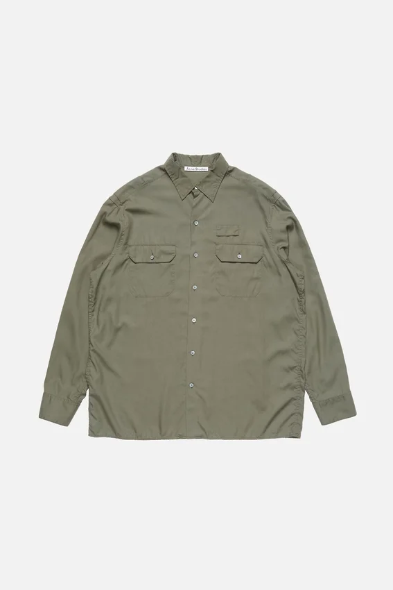 Button-up shirt with logo