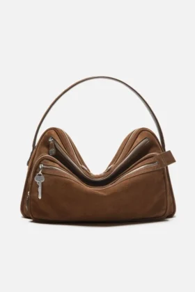 Camero Camera suede shoulder bag