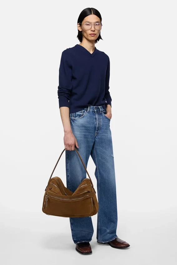 Camero Camera suede shoulder bag