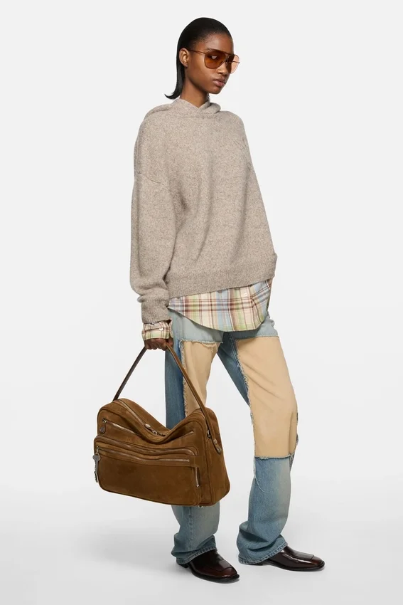 Camero Camera suede shoulder bag