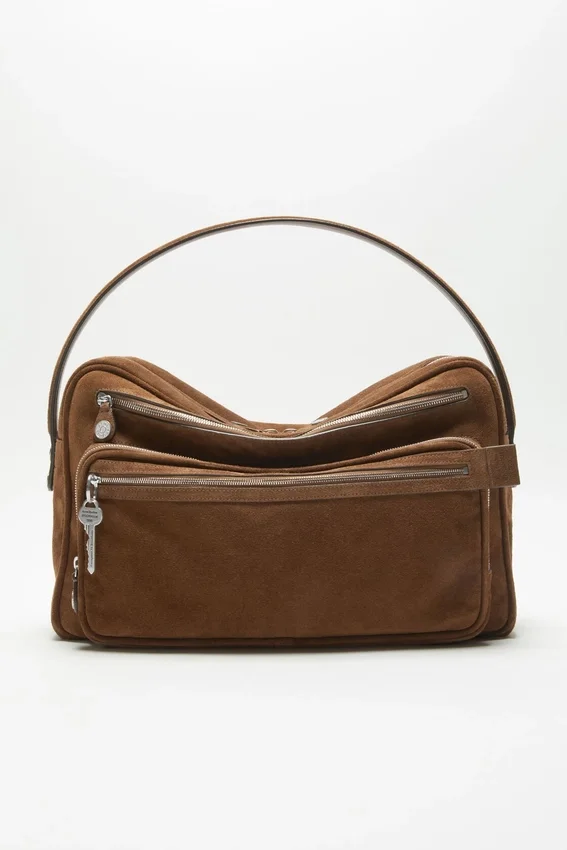 Camero Camera suede shoulder bag