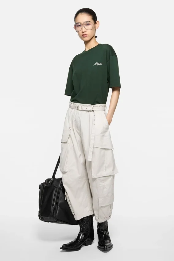 Cargo trousers with belt