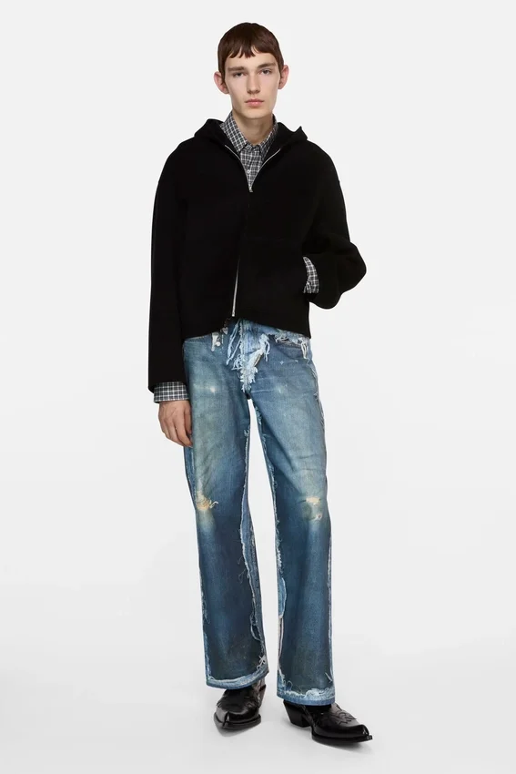 Cashmere jacket with hood