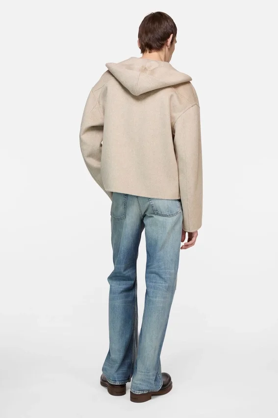 Cashmere jacket with hood