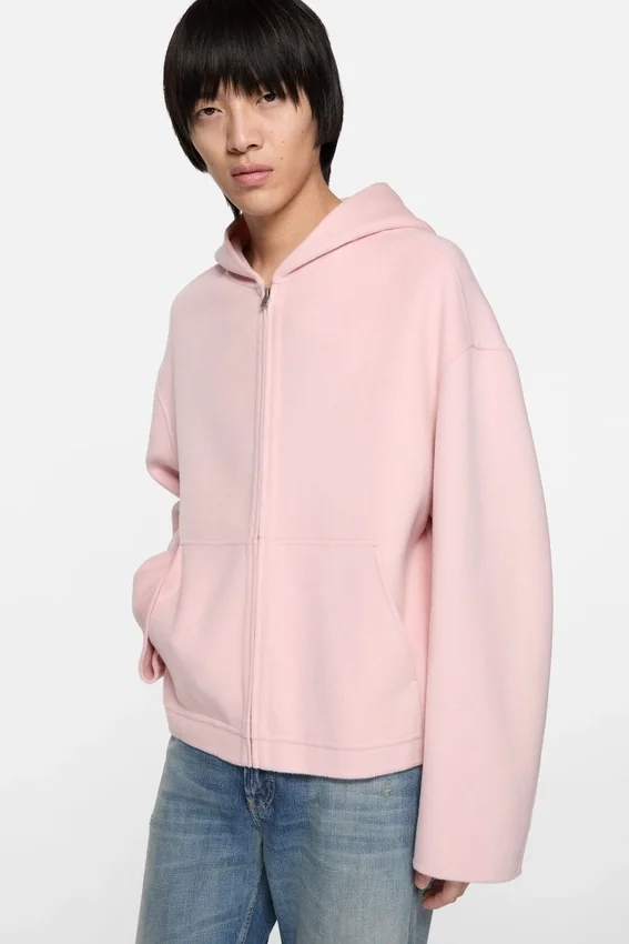 Cashmere jacket with hood