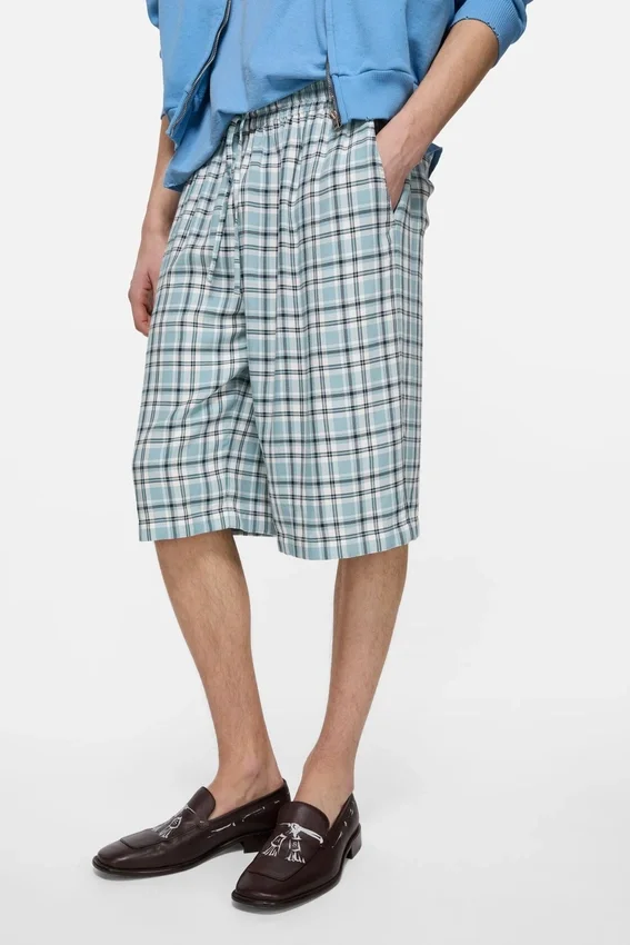 Casual flannel check shorts