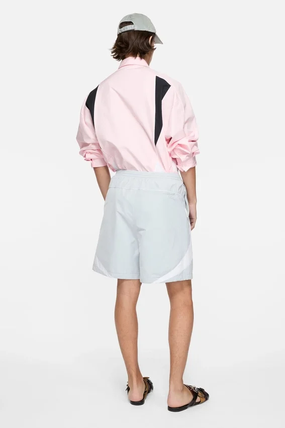 Embroidered logo button-up shirt