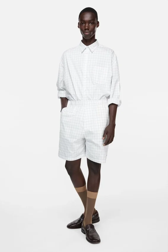 Check button-up shirt