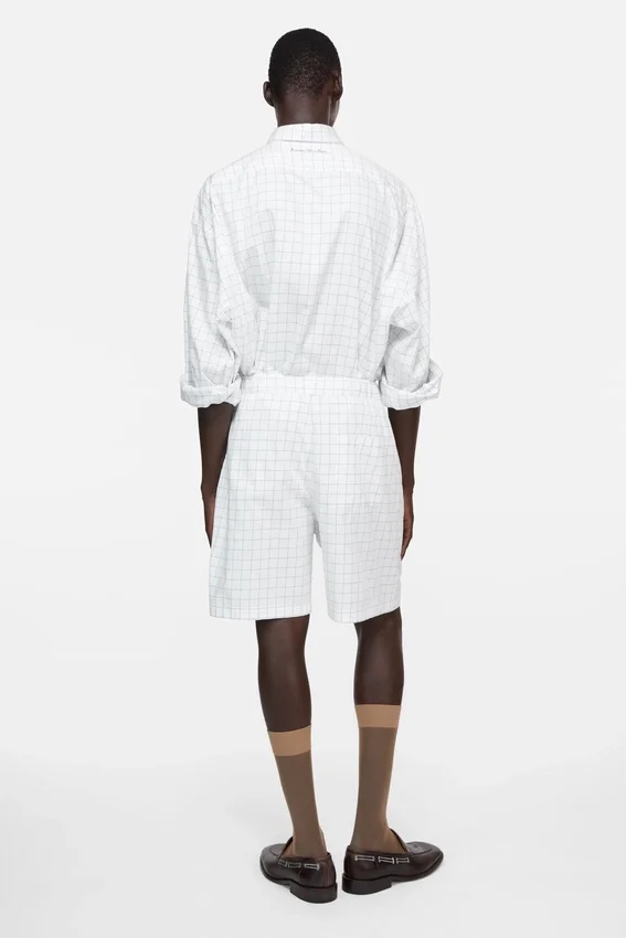 Check button-up shirt