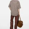 Check button-up shirt