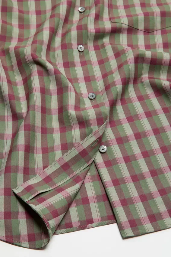Check button-up shirt