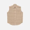 Check button-up vest