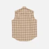 Check button-up vest