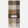 Check fringe scarf