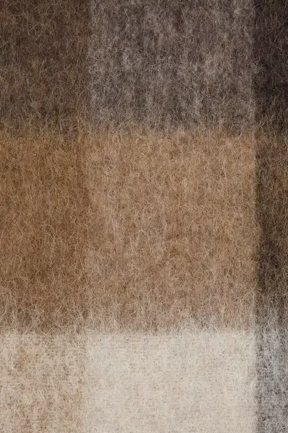 Check fringe scarf