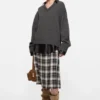 Check midi skirt