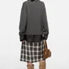 Check midi skirt