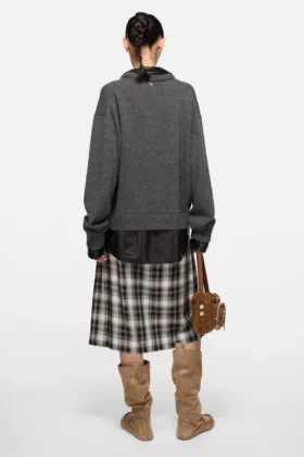 Check midi skirt