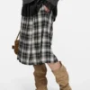 Check midi skirt