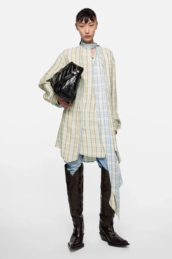 Check tunic dress