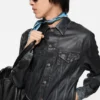 Coated denim jacket