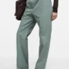 Coated twill suit trousers