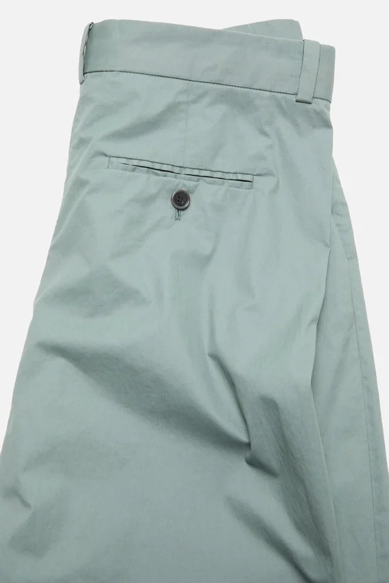 Coated twill suit trousers