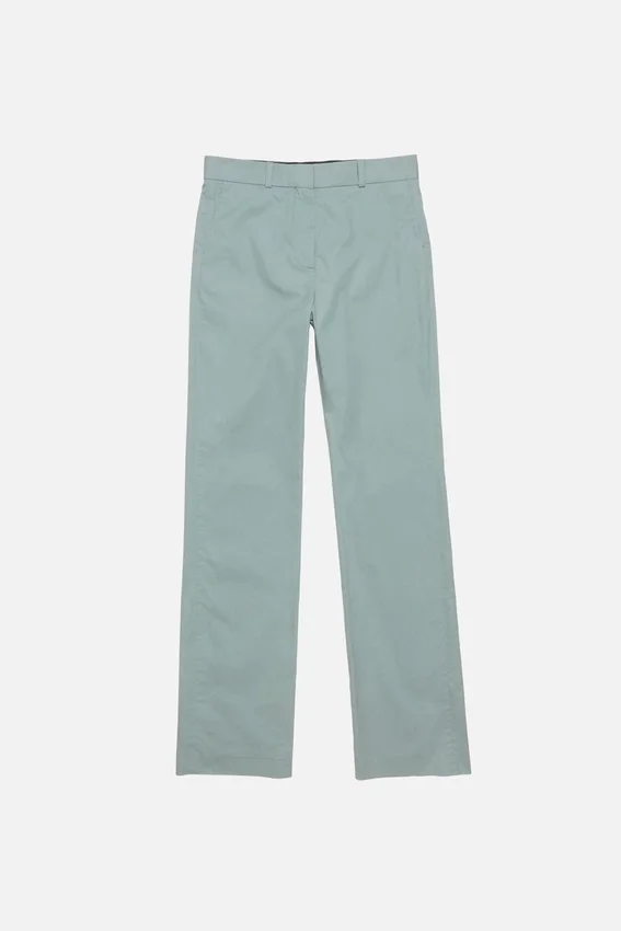 Coated twill suit trousers