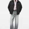 Cotton satin blouson jacket