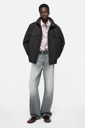 Cotton satin blouson jacket
