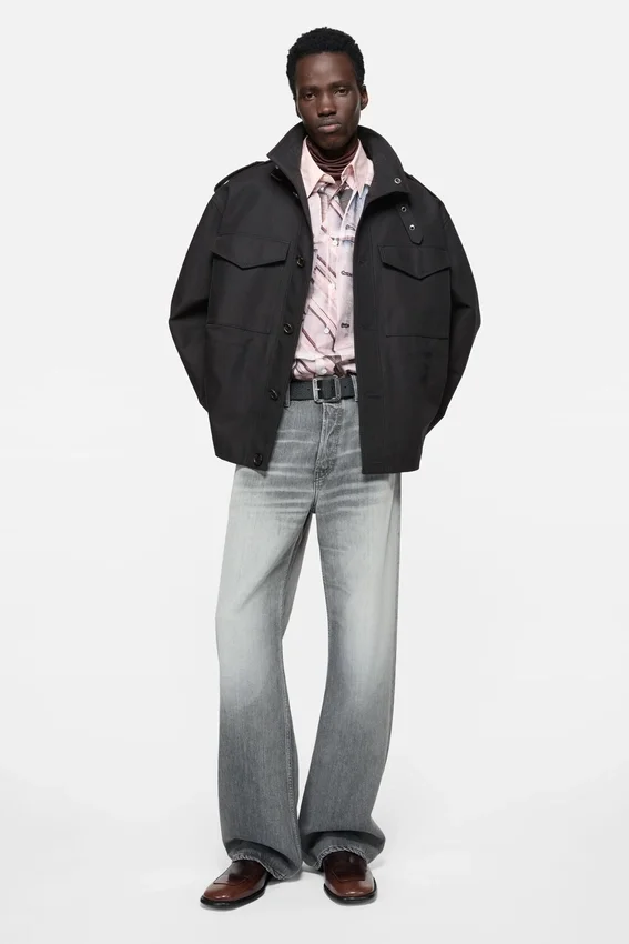 Cotton satin blouson jacket