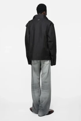 Cotton satin blouson jacket
