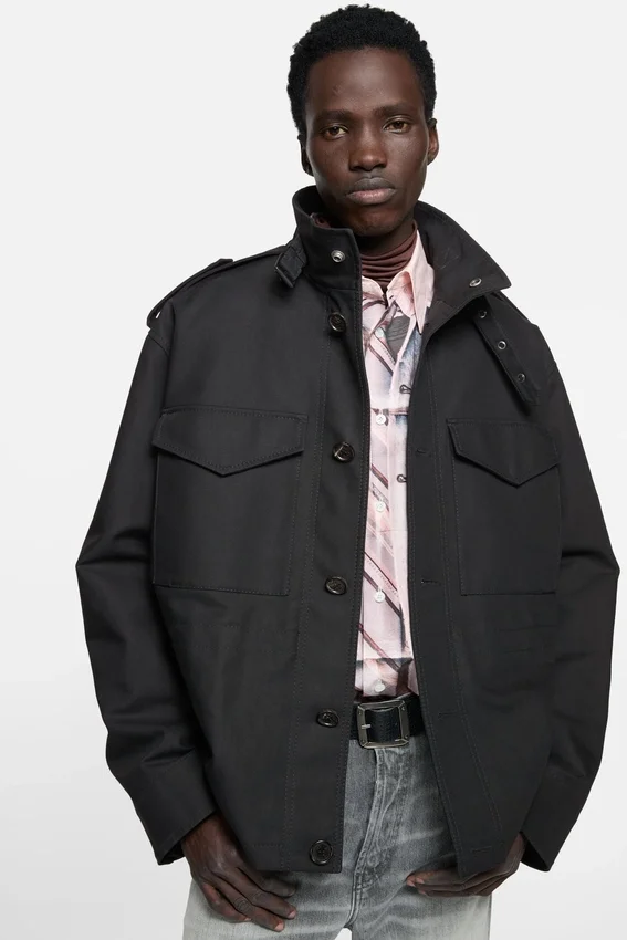 Cotton satin blouson jacket